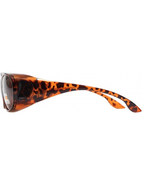 Oval Polarized Oval Sunglasses Wear Over Prescription Glasses For Unisex L3303 - Tortoise - CH12NZ4G5DH $30.37