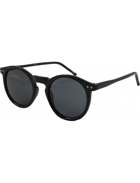 Round Retro College Sunglasses - Black - CV12JS7163H $15.33