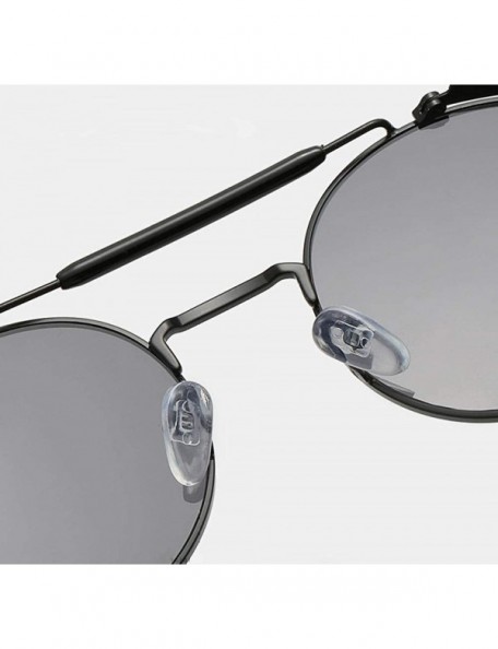 Round Sunglasses Retro Round Hippie Eyewear Vintage Metal Men Women Steampunk Glasses Color Mirrored Lens - C5198Q4GIR8 $11.11