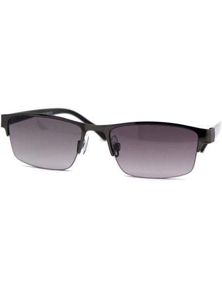 Round Mens Mod Half Rim 3 Focal Progressive Reading Sunglasses - Gunmetal - C218X6YH68T $13.51