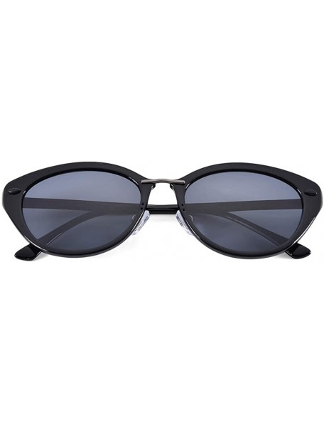 Cat Eye Vintage tech design featherweight cat eye sunglasses for women men polarized - Black Frame Grey - CZ18ATITRI7 $16.59