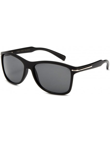 Round Mens Round Frame Sleek Flash Lenses Fashion Sunglasses Simple Fit - Matte Black/Smoke - CF127QJC7I7 $8.28