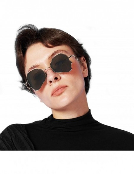 Square Small Fashion Designer Sunglasses For Women Lightweight Irregular Frame Hippie Retro Shades Polarized Sun Glasses - CR...