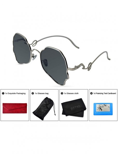 Square Small Fashion Designer Sunglasses For Women Lightweight Irregular Frame Hippie Retro Shades Polarized Sun Glasses - CR...