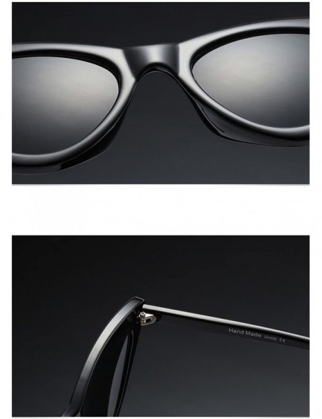 Goggle Retro Vintage Cat Eye Sunglasses Narrow Sun Glasses for Women - Black - CX18C3ZCKQU $12.64