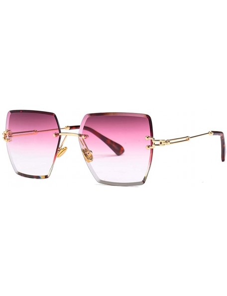 Rectangular Fashion Men women Oversized Frameless Candy color Sunglasses UV400 - Purple - CA18N00TTCO $14.49