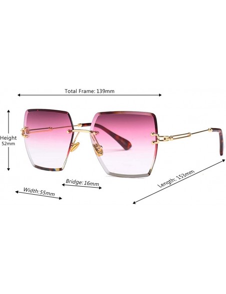 Rectangular Fashion Men women Oversized Frameless Candy color Sunglasses UV400 - Purple - CA18N00TTCO $14.49