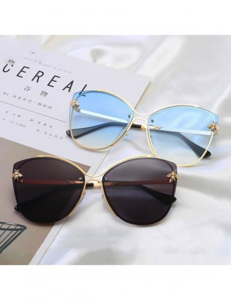 Aviator Frameless Sunglasses for Women Men Occident Sunglasses Wild Cute Bee Sun Glasses - 3 - CR18TYHY7GD $16.85