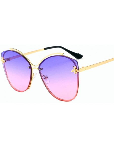 Aviator Frameless Sunglasses for Women Men Occident Sunglasses Wild Cute Bee Sun Glasses - 3 - CR18TYHY7GD $16.85