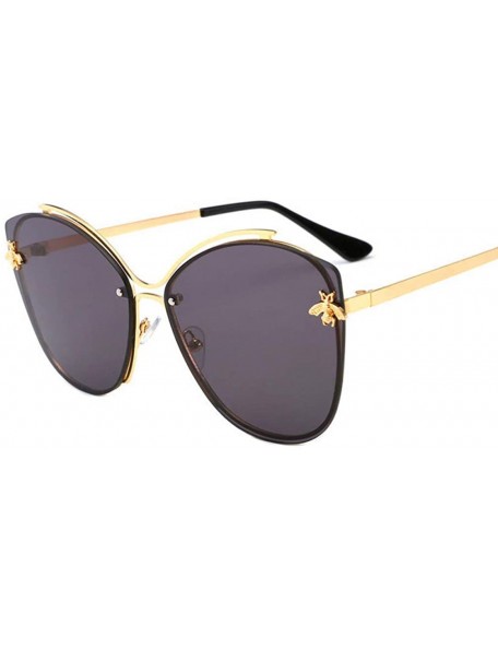 Aviator Frameless Sunglasses for Women Men Occident Sunglasses Wild Cute Bee Sun Glasses - 3 - CR18TYHY7GD $16.85