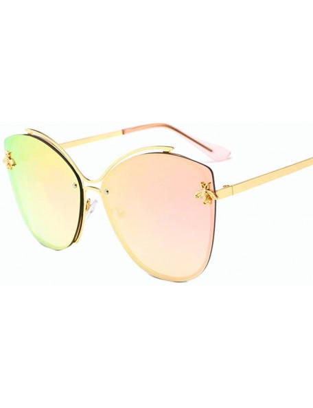Aviator Frameless Sunglasses for Women Men Occident Sunglasses Wild Cute Bee Sun Glasses - 3 - CR18TYHY7GD $16.85