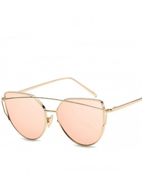 Oversized New Fashion Cat Eye Sunglasses Women Luxury Brand Design Mirror Lens C17 - C16 - CF18YR3QET6 $7.48