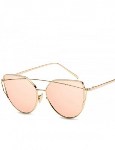 Oversized New Fashion Cat Eye Sunglasses Women Luxury Brand Design Mirror Lens C17 - C16 - CF18YR3QET6 $7.48