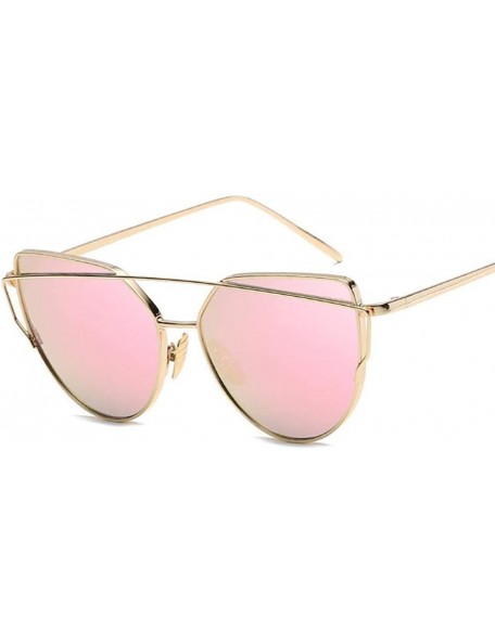 Oversized New Fashion Cat Eye Sunglasses Women Luxury Brand Design Mirror Lens C17 - C16 - CF18YR3QET6 $7.48