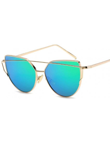 Oversized New Fashion Cat Eye Sunglasses Women Luxury Brand Design Mirror Lens C17 - C16 - CF18YR3QET6 $7.48