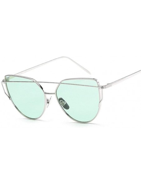 Oversized New Fashion Cat Eye Sunglasses Women Luxury Brand Design Mirror Lens C17 - C16 - CF18YR3QET6 $7.48