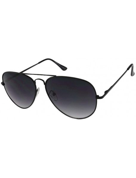 Aviator Wright - Classic Spring Temple Metal Aviator Sunglasses - Blacksmoke - CW18RS2H4EK $24.61
