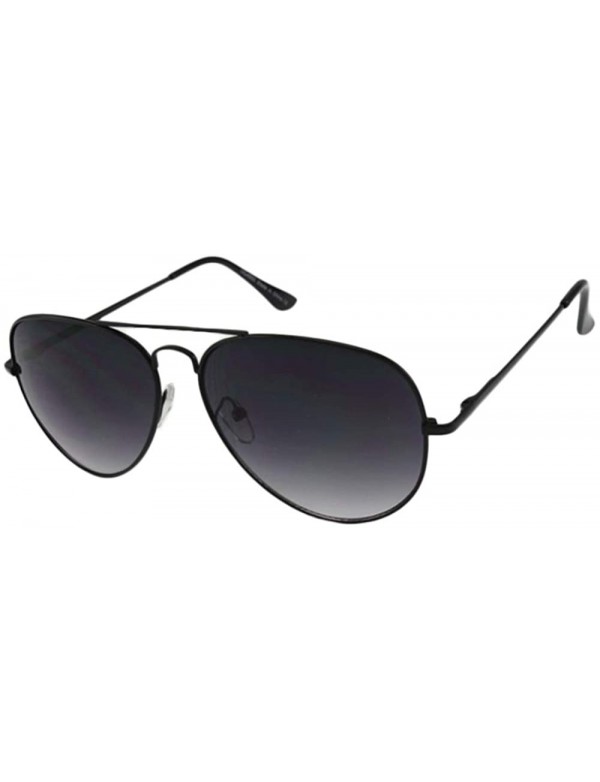 Aviator Wright - Classic Spring Temple Metal Aviator Sunglasses - Blacksmoke - CW18RS2H4EK $26.43