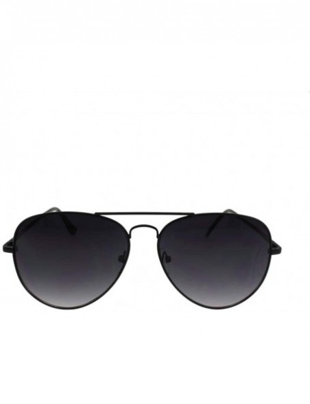 Aviator Wright - Classic Spring Temple Metal Aviator Sunglasses - Blacksmoke - CW18RS2H4EK $26.43