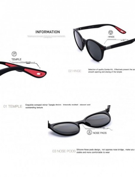 Oval Polarized Sunglasses Unisex Oval Frame Classic Red Rubber Temple K0625 - Matteblack&grey - CU18O8OK6ZL $15.15