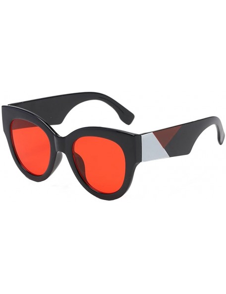 Square Sunglasses Retro Oval Polarized Goggles Glasses Eyewear - Red - CY18QSZ048Y $8.32