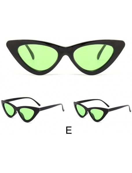 Cat Eye Women Fashion Cat Eye Shades Sunglasses Integrated UV Candy Colored Glasses (E) - E - CK195NKK2U3 $9.17