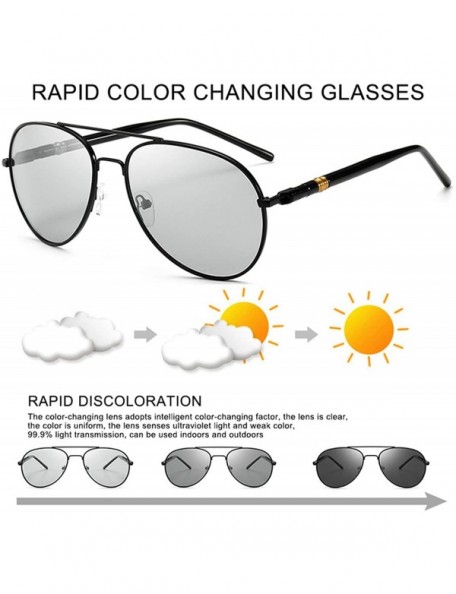 Oval Classic Pilot Pochromic Sunglasses Men Driving Clear Polarized Lens Sun Glasses Vintage Sunglass Oculos UV - C7199CEQIMN...
