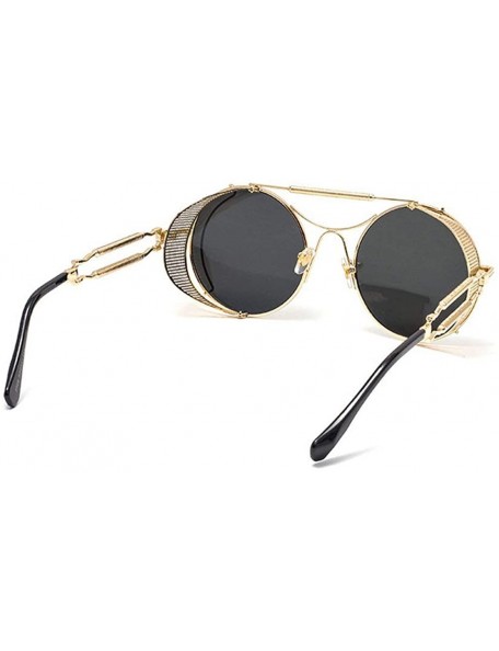 Goggle Round Retro Sun Glasses Men Women 2020 Fashion Windproof Punk Sunglasses Outdoor Pilot Mens Goggle - Silver - C9192YM0...