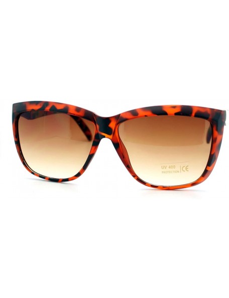 Square Chic Designer Womens Celebrity Style Sunglasses Oversized Square - Matte Tortoise - CR11XHA8Y5T $19.84
