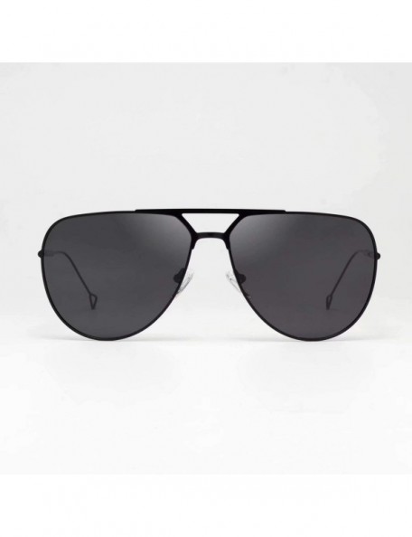 Aviator Classic Aviator Double Beam Polarized UV Protection Metal Sunglasses for Men and Women 1964 - Black - C818R6EGSHZ $11.97