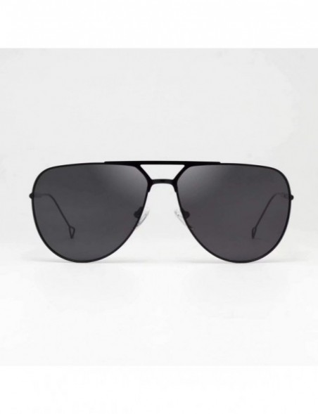 Aviator Classic Aviator Double Beam Polarized UV Protection Metal Sunglasses for Men and Women 1964 - Black - C818R6EGSHZ $11.97