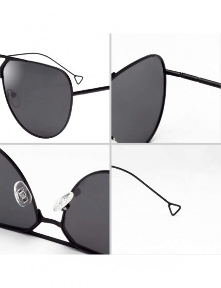 Aviator Classic Aviator Double Beam Polarized UV Protection Metal Sunglasses for Men and Women 1964 - Black - C818R6EGSHZ $11.97