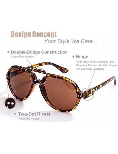 Aviator Sunglasses Men Polarized Retro Female Classic Fashion Light Pilot Women Black - Black - CA18YQW53LC $12.75