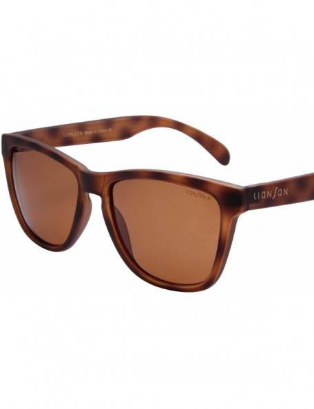 Oval Women's Oversized Polarized Sunglasses LS5240 - Demi Frame Brown Lenses - CC18CWI4K9K $22.07