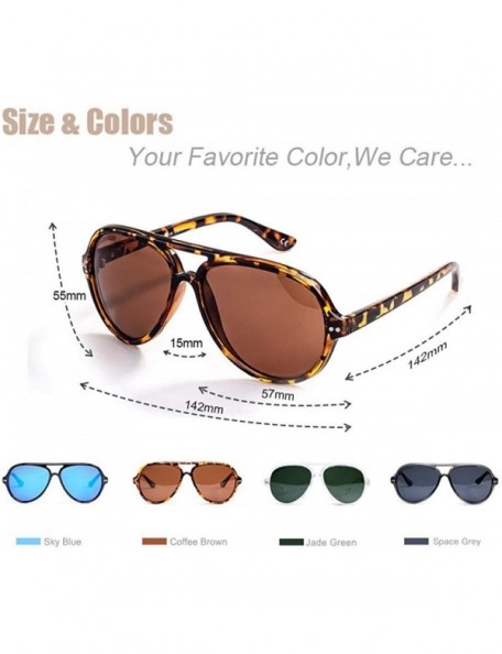 Aviator Sunglasses Men Polarized Retro Female Classic Fashion Light Pilot Women Black - Black - CA18YQW53LC $12.75