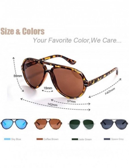 Aviator Sunglasses Men Polarized Retro Female Classic Fashion Light Pilot Women Black - Black - CA18YQW53LC $12.75