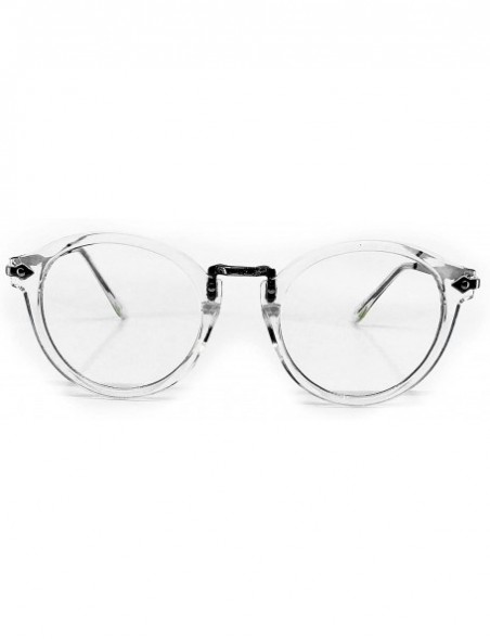Aviator 8926 Women Men Vintage Classic Nerd retro Round Non-Prescription Clear Lens Glasses Frame - Clear - CQ18DIA23YI $11.89