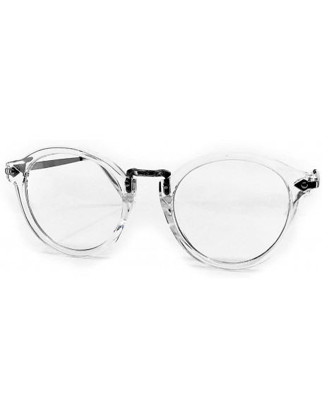 Aviator 8926 Women Men Vintage Classic Nerd retro Round Non-Prescription Clear Lens Glasses Frame - Clear - CQ18DIA23YI $11.89