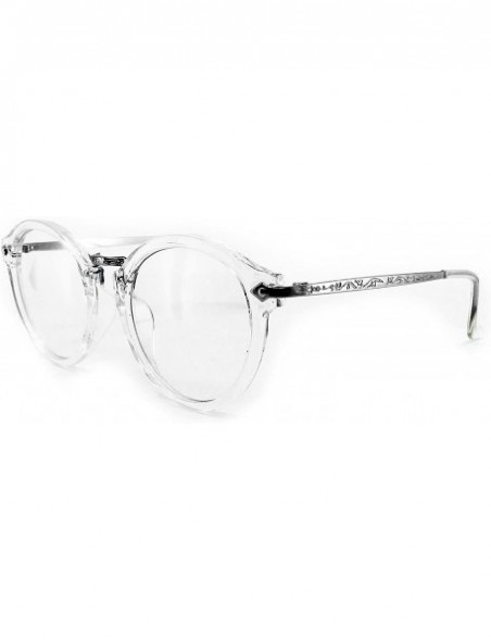Aviator 8926 Women Men Vintage Classic Nerd retro Round Non-Prescription Clear Lens Glasses Frame - Clear - CQ18DIA23YI $11.89
