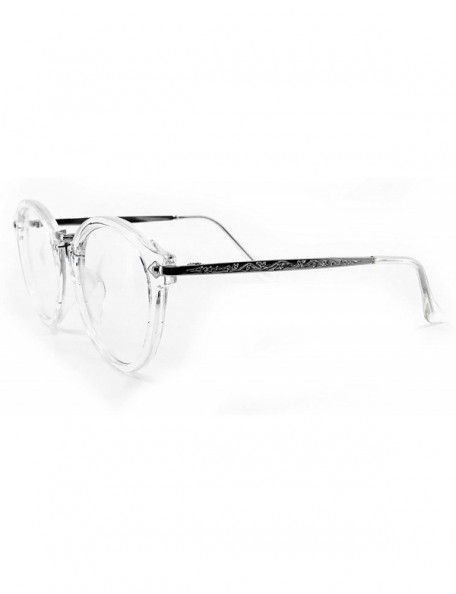 Aviator 8926 Women Men Vintage Classic Nerd retro Round Non-Prescription Clear Lens Glasses Frame - Clear - CQ18DIA23YI $11.89