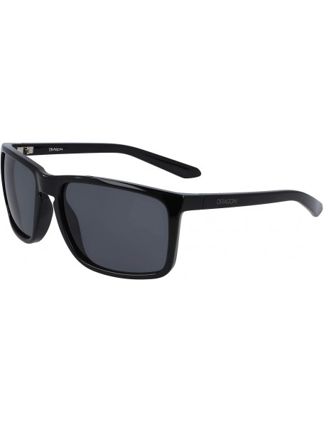 Rectangular Men's Melee XL Rectangular Sunglasses - Shiny Black/Smoke - CX197I5N6S6 $41.74
