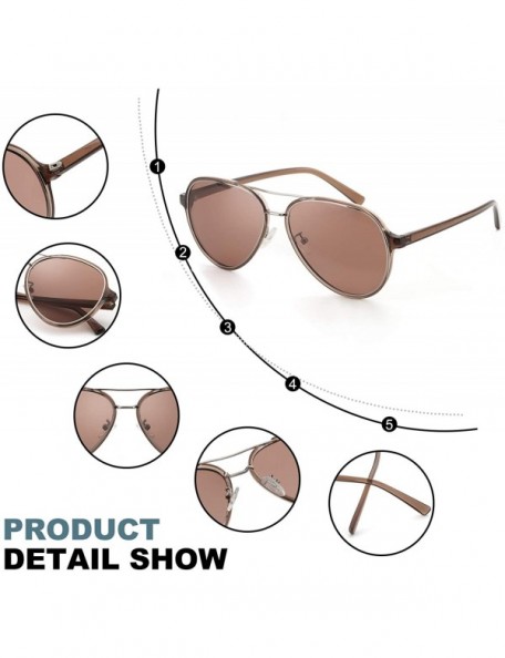 Sport Aviator Sunglasses Women Polarized - Brown Frame / Brown Polarized Lens - CO193G7ULGN $21.94