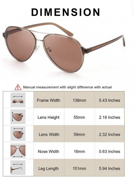 Sport Aviator Sunglasses Women Polarized - Brown Frame / Brown Polarized Lens - CO193G7ULGN $21.94