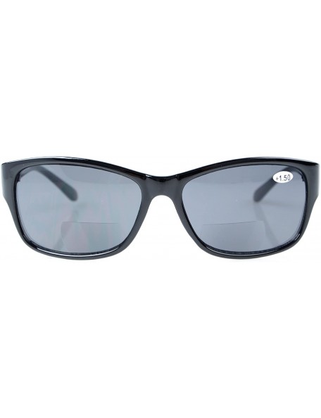 Sport Stylish Patterns Style Bifocal Sunglasses UV 400 Protection for Men and Women - Black Grey Lens - CJ180DMD6OC $28.68