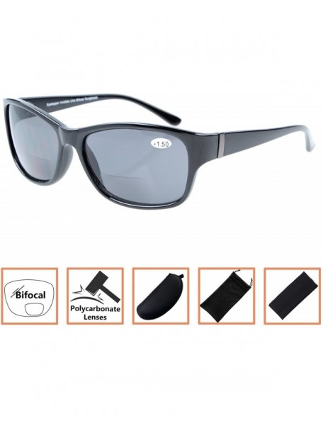 Sport Stylish Patterns Style Bifocal Sunglasses UV 400 Protection for Men and Women - Black Grey Lens - CJ180DMD6OC $11.54