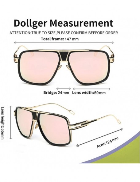 Oversized Sunglasses for Men Oversize Classic Black Shades Goggle Retro Brand Designer Gold Alloy Frame Sun Glasses - CO18ZCA...