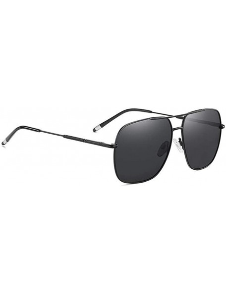 Square Square Polarized Sunglasses for Men Metal Frame Driving Fishing UV400 - C5black Gray - C8199HRO2T9 $11.46