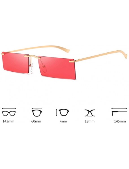 Rectangular Retro Vintage Small Square Eyeglasses Plastic Lenses Sunglasses UV400 - Red - CC18NH4X7RL $8.48