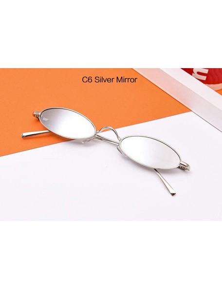 Oversized Small Round Polarized Sunglasses Mirrored Lens Unisex Glasses - C6 Silver Mirror - CE18TT844UA $24.78