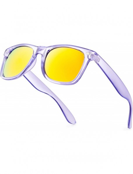 Sport Retro 80's Fashion Sunglasses - Colorful Neon Translucent Frame - Mirrored Lens - C71965CK6Q9 $10.47